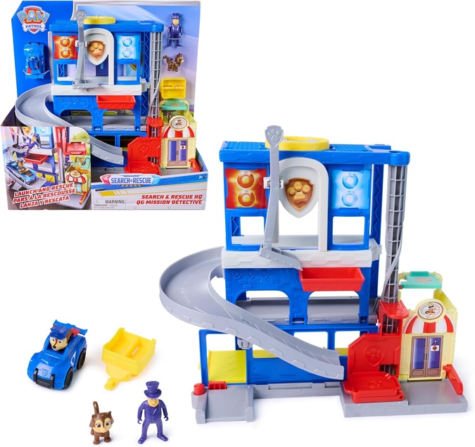 Paw Patrol: Pup Squad, Set di Gioco Quartier Generale Search & Rescue con Pup Squad Racer di Chase, Sindaco Humdinger e Gattino.