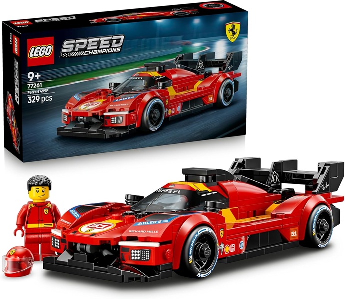 LEGO Speed Champions Ferrari 499P Macchina Giocattolo – Modello STEM di Auto da Corsa con Minifigure da Collezione – Gadget Sportivo Regalo per Bambini da 9 Anni in su e per Fan dei Motorsport – 77261