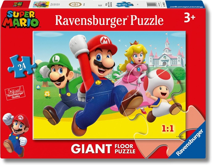 Ravensburger – Puzzle 3 Anni, Giant Floor Puzzle 24 Pezzi, Super Mario – Puzzle Bambini 3 Anni