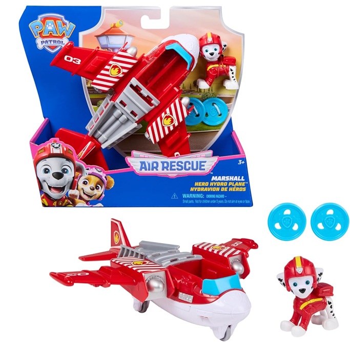 Paw Patrol Air Rescue, Elicottero della Polizia con personaggio Chase da collezione, veicolo di soccorso con lanciatore e 2 proiettili.
