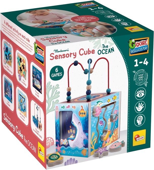Lisciani Giochi – Montessori Legno Sensory Cube The Ocean.