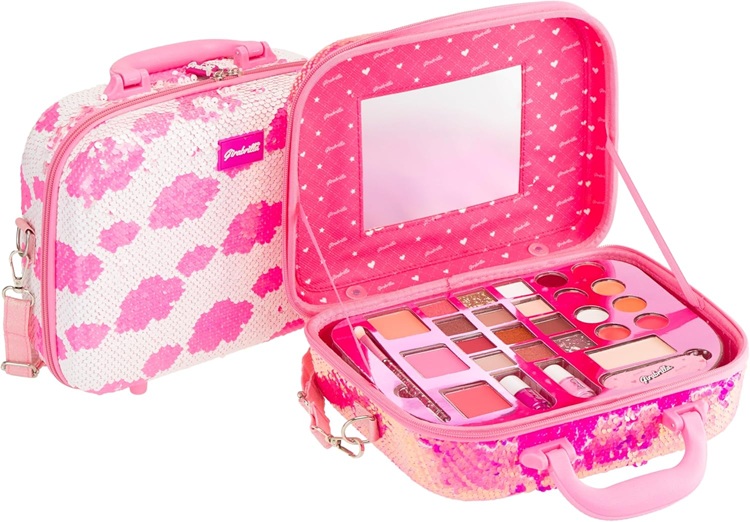 Nice Group – Girabrilla Make Up Case, Valigetta trucchi 02550G – Bianca con Nuvole Rosa