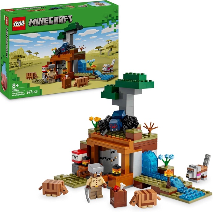 LEGO Minecraft Spedizione nella Miniera dell’Armadillo – Giocattolo Interattivo con Figure di Ragno della Caverna, Lupo e Funzione TNT – Regalo per Gamer, Bambini e Bambine da 8 Anni in su – 21269