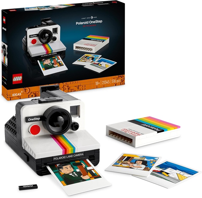 LEGO Ideas Fotocamera Polaroid OneStep SX-70 Kit Vintage di Costruzione per Adulti, Oggetto da Collezione con Dettagli Autentici, Attività Creativa, Regali di Fotografia per Uomini e Donne 21345