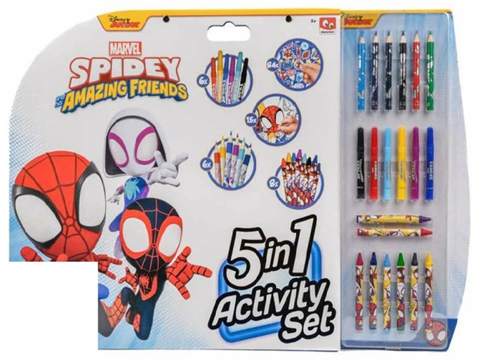 Marvel Spidey & Friends Blocco Activity 5 in 1 con Colori