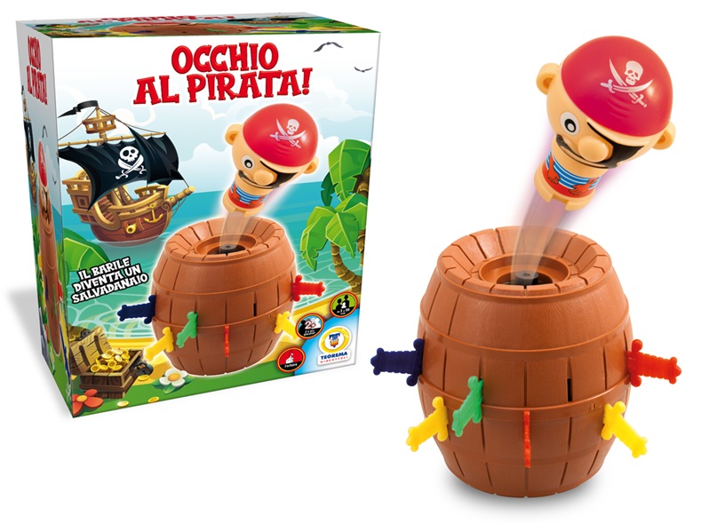 Occhio al Pirata gioco di società (Il barile diventa anche un salvadanaio)