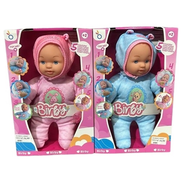 BAMBOLA BIRBY CON ACCESSORI 5 FUNZIONI ROSA E BLU