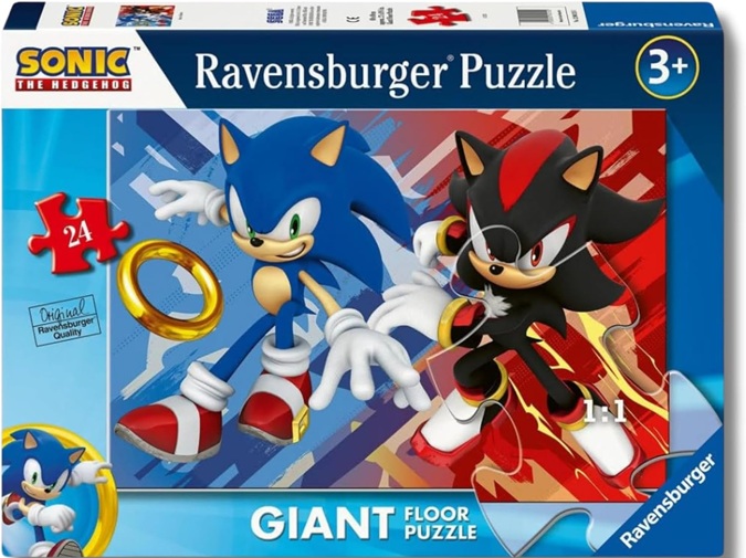 Ravensburger – Sonic, Giant Floor Puzzle Per Bambini 3+ Anni, 24 Pezz