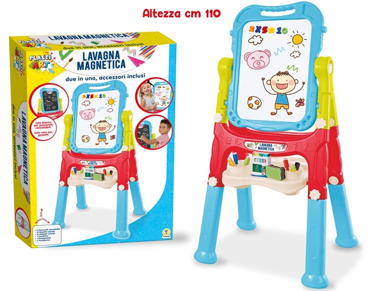 Plastiart – Lavagna magnetica 2 in 1 con accessori inclusi
