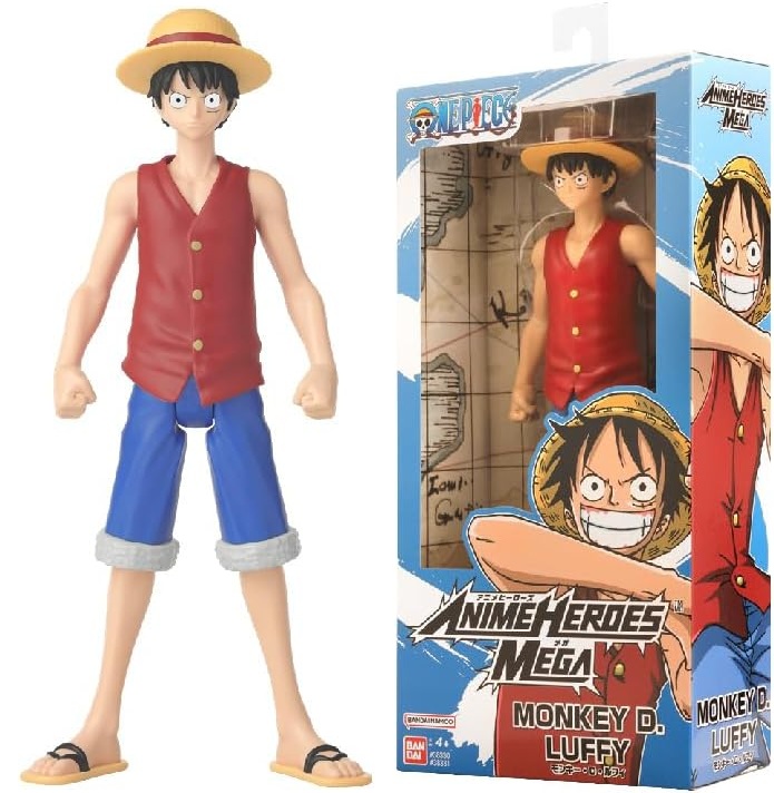 Bandai – Anime Heroes – One Piece – Action figure Anime Heroes Mega 30 cm Luffy – Grande action figure snodata