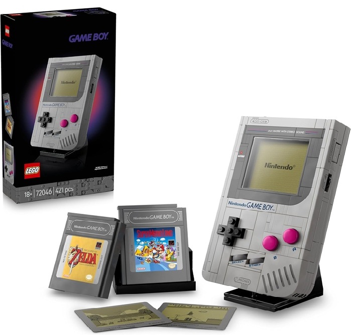 LEGO Super Mario Game Boy Set da Costruzione per Adulti – Modello da Esposizione Nintendo con 2 Cartucce con Schermi Lenticolari Incluso Zelda e Stand – Regalo Retrò per i Fan dei Videogiochi – 72046