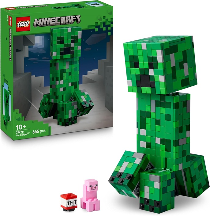 LEGO Minecraft Creeper Giocattolo – Action Figure di Mob Snodabile con Scomparto Segreto con Maiale e Elemento TNT – Regalo per Gamer, Bambini, Bambine e Fan Adolescenti da 10 Anni in su – 21276