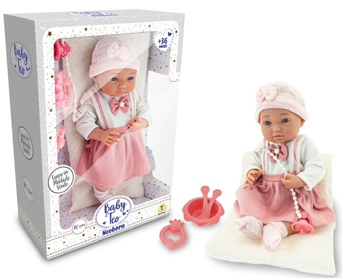 Baby Teo Newborn Bambolotto Neonato 40 CM con accessori