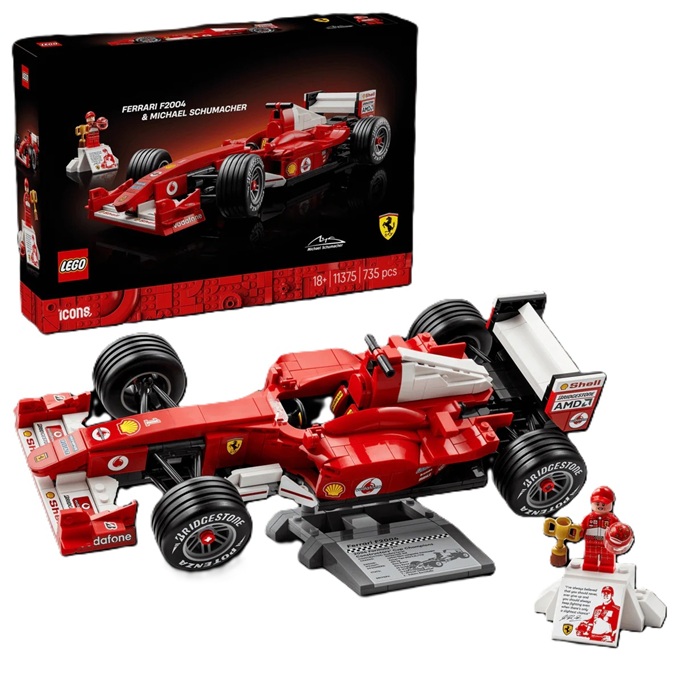 LEGO® Icons Ferrari F2004 e Michael Schumacher Set F1 11375