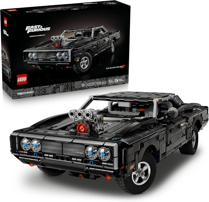LEGO Technic Auto Dodge Charger R/T Fast and Furious – Kit Modellismo per Adulti – Set STEM da Collezione con Motore V8 e Sospensioni – Regalo Nostalgico per i Fan dei Film – 42231