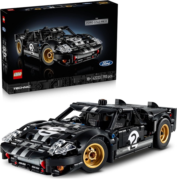 LEGO Technic Auto da Corsa Ford GT40 MKII 1966 – Kit di Modellismo da Collezione per Adulti – Set di Ingegneria con Motore V8, Dettagli e Livrea Originali – Regalo per Fan di Sport Motoristici 42223
