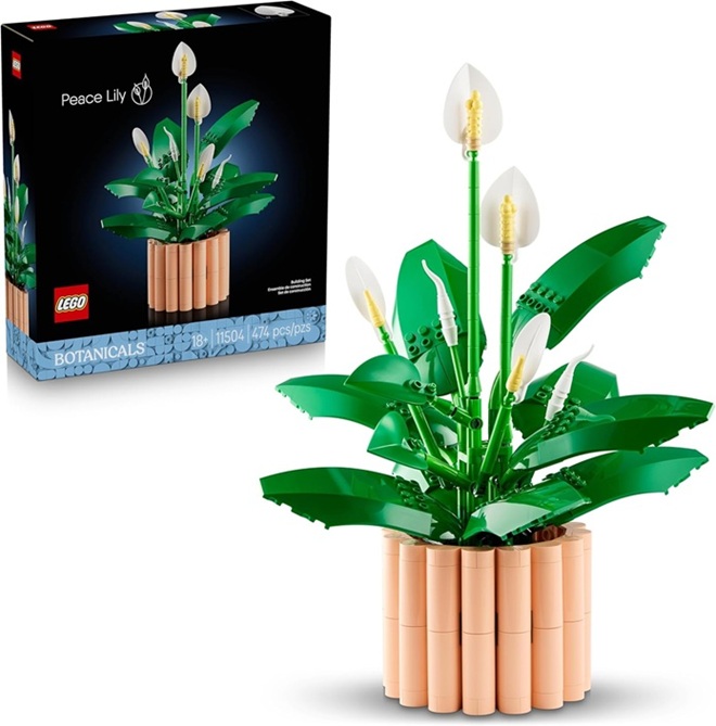 LEGO Botanicals Spatifillo – Set per Adulti di Piante Artificiali con Vaso – con Fiori Bianchi Finti e Boccioli – Decorazione di Casa o per la Camera da Letto – Idea Regalo Fai da Te per Donne – 11504
