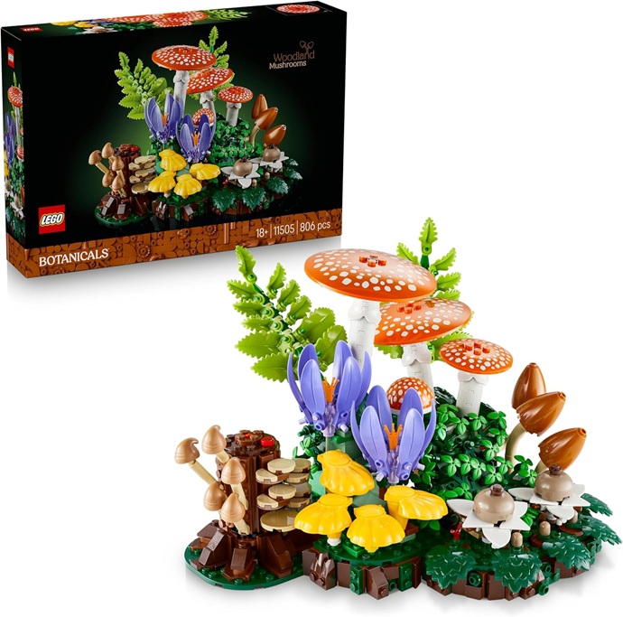 LEGO Botanicals Funghi del Bosco – Set di Piante Artificiali per Adulti con un Fungo Velenoso e Fiori Finti – Decorazione per la Camera da Letto o per il Soggiorno – Idea Regalo Fai da Te – 11505