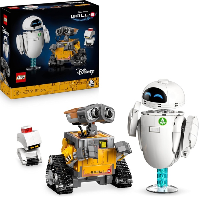 LEGO | Disney Pixar WALL-E e EVE – Kit di Modellismo per Adulti da Esposizione – Costruzione Fai da Te con i Personaggi di M-O e Hal – Decorazioni per la Casa – Regalo da Collezione per Fan – 43279