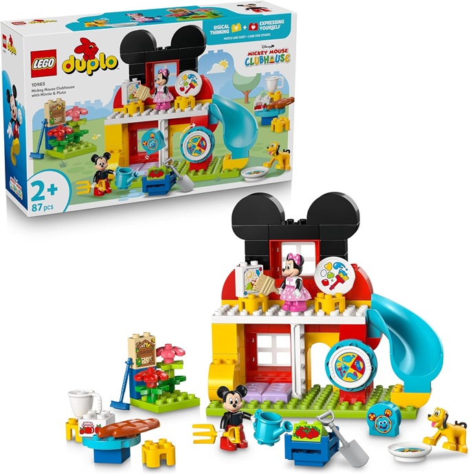LEGO DUPLO Disney La Casa di Topolino con Minnie e Pluto Giocattolo – Gioco Didattico per lo Sviluppo della Motricità Fine con 3 Personaggi e Toodles – Regalo per Bambini e Bambine da 2 Anni – 10465