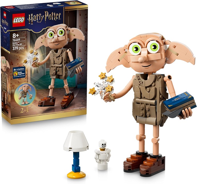 LEGO Harry Potter 2 in 1 Dobby l’Elfo Libero Giocattolo – Modello Trasformabile in Kreacher – Decorazione per Cameretta Fai da Te – Regalo per Bambine e Bambini da 8 Anni in su e per i Fan – 76469