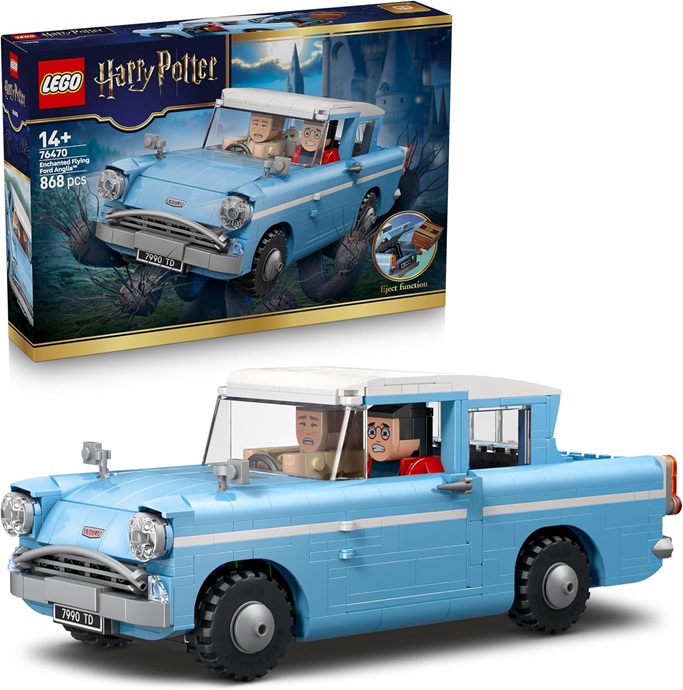 LEGO Harry Potter Ford Anglia Volante Incantata – Modellino di Macchina Giocattolo con Personaggi di Harry e Ron e Figura di Edvige – Regalo per Bambine, Bambini e Adolescenti da 14 Anni in Su – 76470