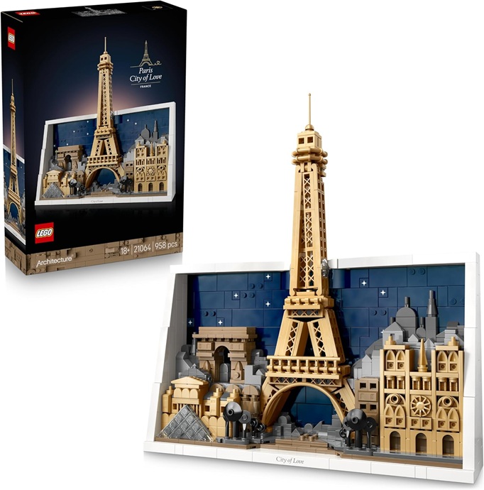 LEGO Architecture Parigi – La Città dell’Amore – Modellino da Costruire per Adulti Fai da Te – Decorazione per Casa o da Parete 3D con Paesaggio Parigino tra cui la Torre Eiffel – Idea Regalo – 21064
