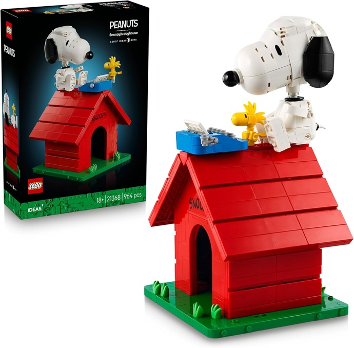 LEGO Ideas Peanuts: la Cuccia di Snoopy – Kit di Modellismo da Esposizione per Adulti con Personaggi di Snoopy e Woodstock – Decorazione Fai da Te da Scrivania – Regalo per Amanti dei Fumetti – 21368