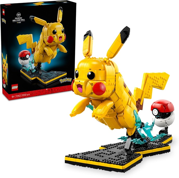 LEGO Pokémon Pikachu e Poké Ball – Kit di Modellismo per Adulti Tratto dall’Anime con Figura Snodabile ed Espositore – Decorazione Fai da Te per la Camera – Regalo per Gamer da Collezione – 72152