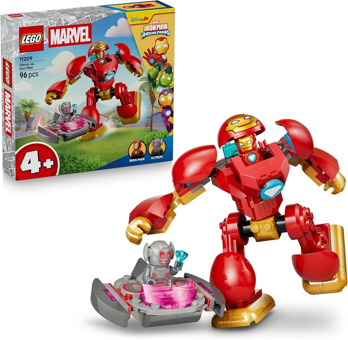 LEGO | Marvel Ultron vs. Iron Man – Giocattolo da Supereroi con Action Figure Mech e 2 Minifigure – Regalo per Bambini da 4 Anni in su e per i Fan dello Show Iron Man e i Suoi Fantastici Amici – 11209