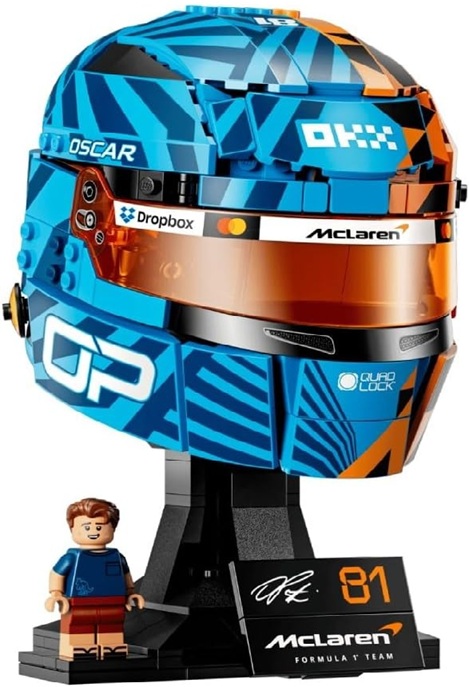 LEGO Editions Casco di Oscar Piastri McLaren Mastercard F1 Team – Gadget F1 – Kit di Modellismo con Minifigure da Collezione – Regalo per Ragazzi da 14 anni in su e Adulti Fan dei Motorsport – 43017