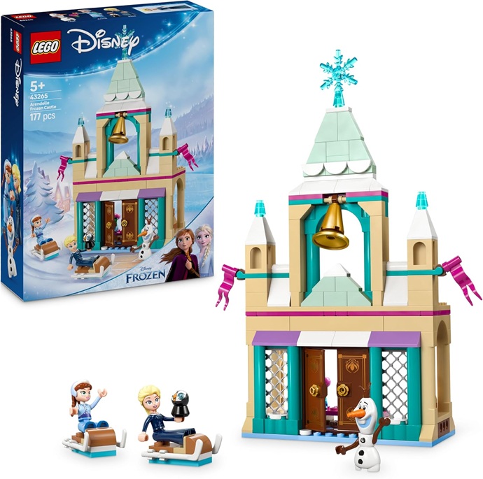 LEGO | Disney Frozen Castello di Ghiaccio di Arendelle, Giocattolo con Mini Bamboline di Anna e Elsa e le Figure di Olaf e del Pinguino, Regalo per Bambine da 5 Anni in su 43265