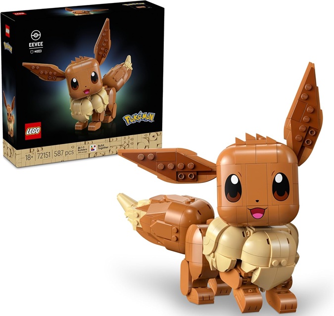 LEGO Pokémon Eevee Personaggio – Kit Modellismo per Adulti Tratto dall’Anime con Arti, Orecchie e Coda Snodabili – Decorazione Fai da Te per Camera o Scrivania – Regalo per Gamer da Collezione – 72151