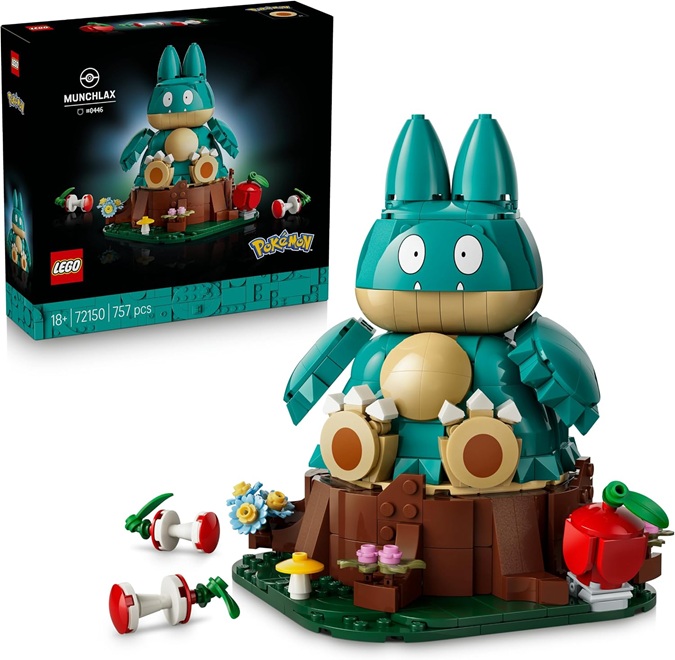 LEGO Pokémon Munchlax – Action Figure da Costruire per Adulti – Kit di Modellismo con Arti e Testa Snodabili – Decorazione Stanza da Gaming Fai da Te – Idea Regalo per Gamer da Collezione – 72150