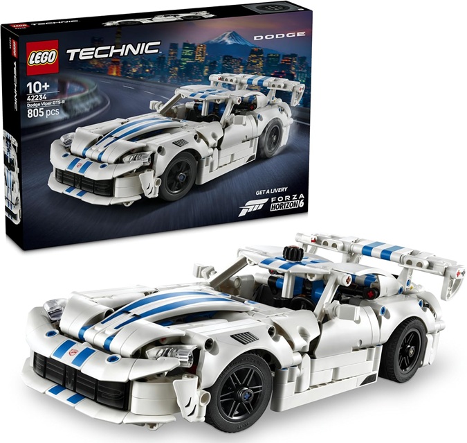 LEGO Technic Auto Sportiva Dodge Viper GTS-R – Modello di Macchina Giocattolo con Motore V10, Sterzo e Differenziale – Regalo per Gamer, Bambini e Fan degli Sport Motoristici da 10 Anni in su – 42234