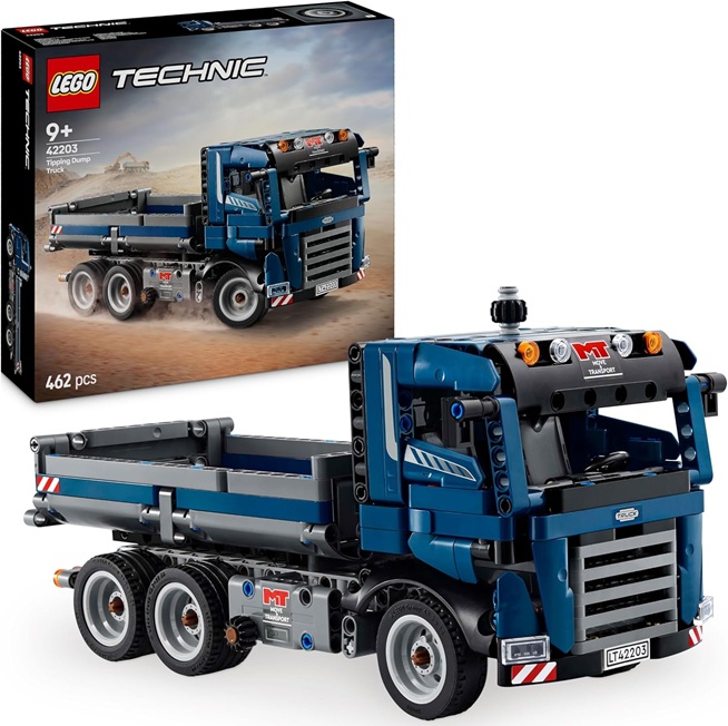 LEGO Technic Autocarro con Cassone Ribaltabile – Camion Giocattolo con Sterzo e Funzioni – Modellino da Costruire per Bambini e Bambine da 9 Anni 42203
