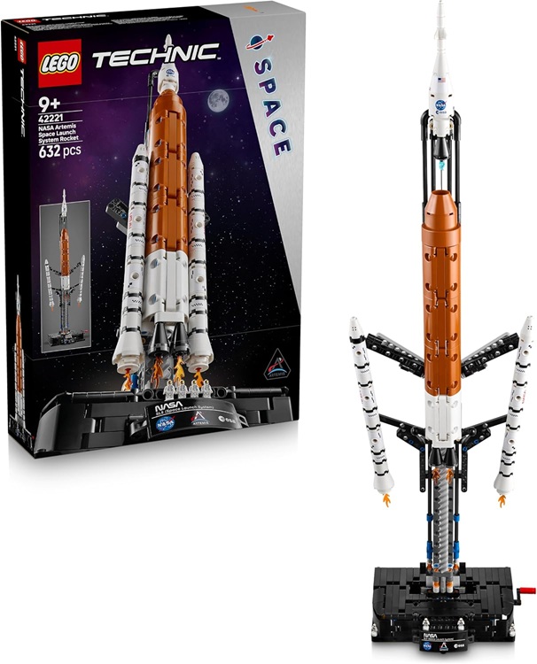 LEGO Technic Sistema di Lancio Spaziale Razzo NASA Artemis – Giocattolo STEM Interattivo con 4 Astronauti e Funzione di Separazione degli Stadi – Regalo per Bambini e Bambine da 9 Anni in su – 42221