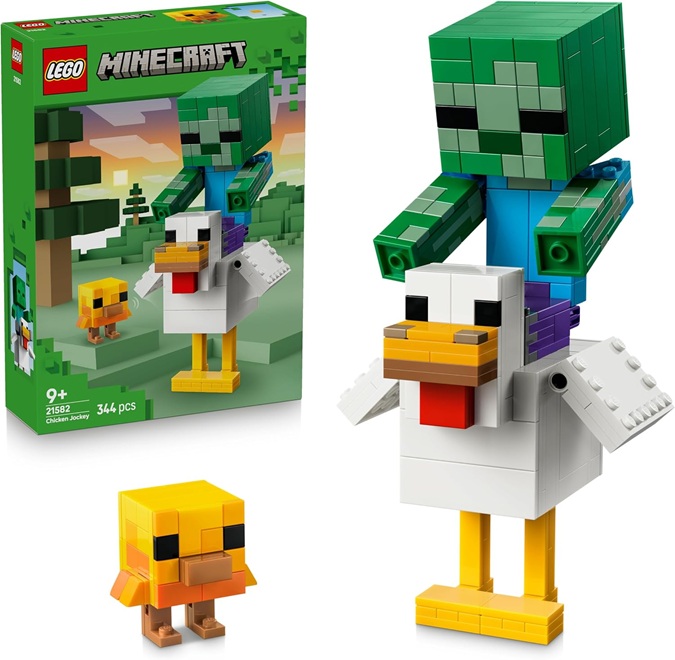 LEGO Minecraft Fantino di Polli Giocattolo – Kit di Modellismo 3D con 3 Personaggi tra cui uno Zombie – Decorazione da Cameretta – Regalo per Gamer, Bambini, Bambine e Fan da 9 anni in su – 2158