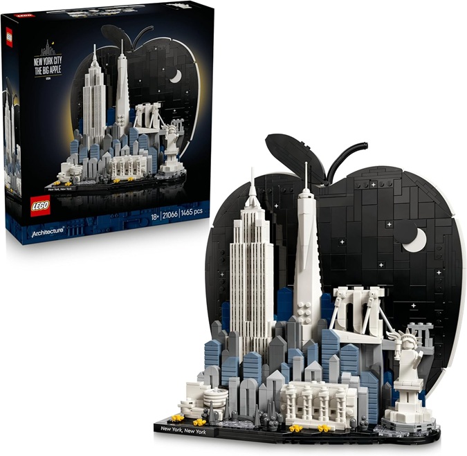 LEGO Architecture New York City – La Grande Mela – Kit Modellismo per Adulti – Decorazione da Mensola con Monumenti Simbolici tra cui Empire State Building e Ponte di Brooklyn – Regalo Fai da Te 21066