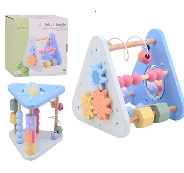 Joueco triangolo attività in legno giocattolo educativo colori pastello