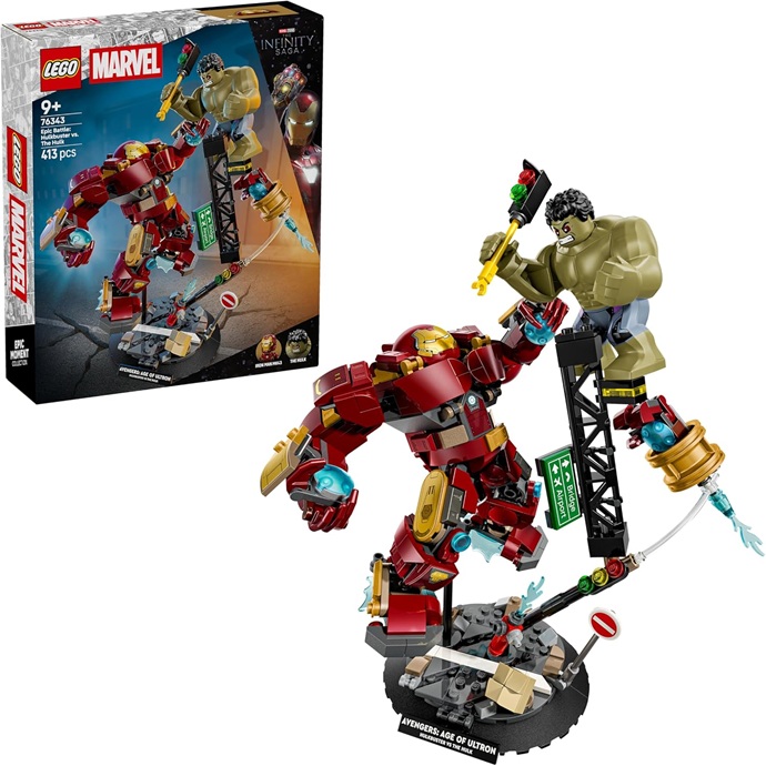 LEGO | Marvel Battaglia Epica: Hulkbuster vs. The Hulk – Giocattolo dei Supereroi con 2 Action Figure e Minifigure di Iron Man – Idea Regalo per Bambini da 9 Anni in su Fan degli Avengers – 76343