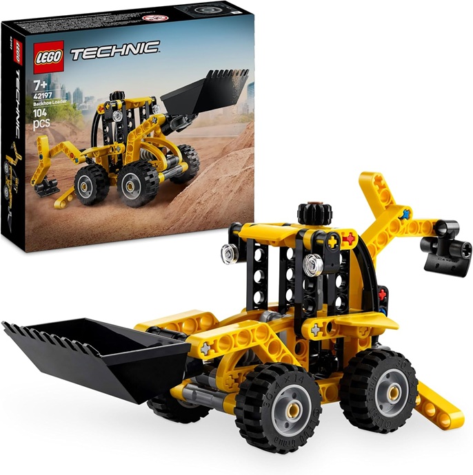 LEGO Technic Scavatrice a Cucchiaia Rovescia, Giochi con Costruzioni per Bambini e Bambine da 7 Anni, Giocattolo Educativo con Escavatore Posteriore, Pala e Stabilizzatori, Veicolo da Cantiere 42197