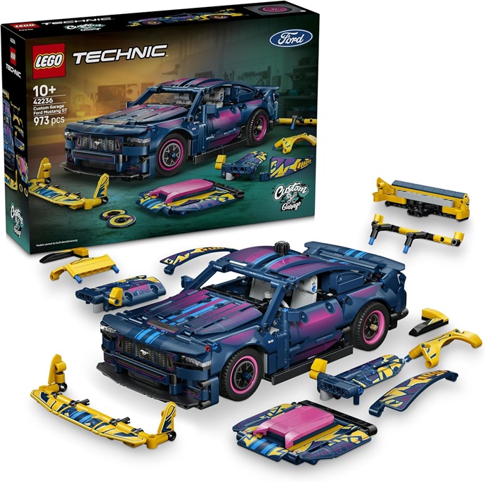 LEGO Technic Auto Ford Mustang GT Custom Garage GT Giocattolo – Kit di Modellismo con Motore V8, Sterzo HOG e Parti della Carrozzeria Intercambiabili – Idea Regalo per Bambini da 10 Anni in su – 42236