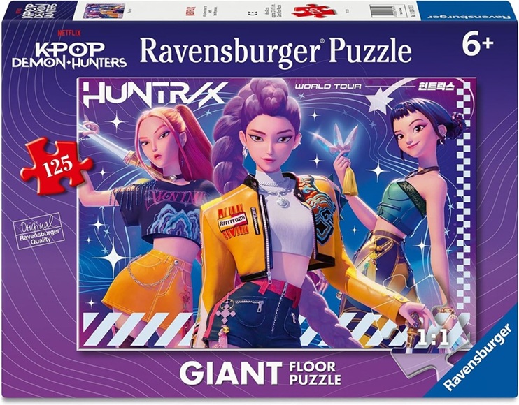 Ravensburger – Puzzle K-Pop Demon Hunters Giant Floor, 125 PX, Puzzle da pavimento Giant Floor 70 x 50 cm, ideale per bambini 6+ anni.