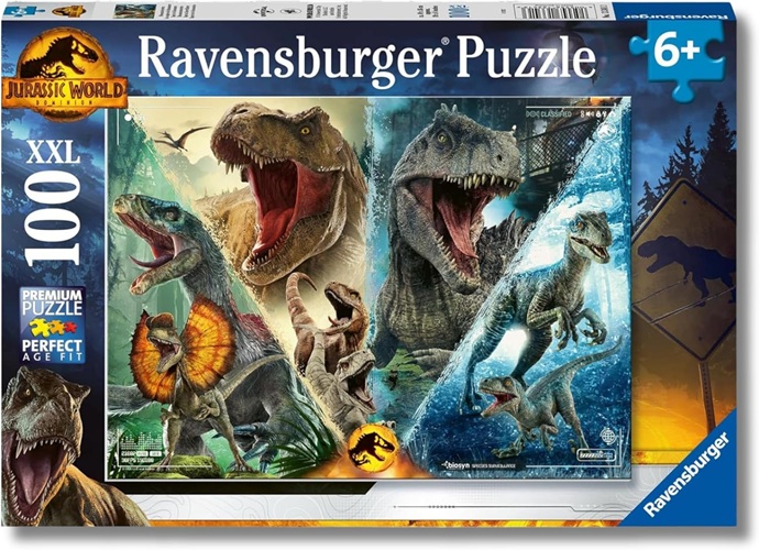 Ravensburger – Jurassic World, Puzzle Bambini 6+ Anni, Puzzle 100 Pezzi XXL