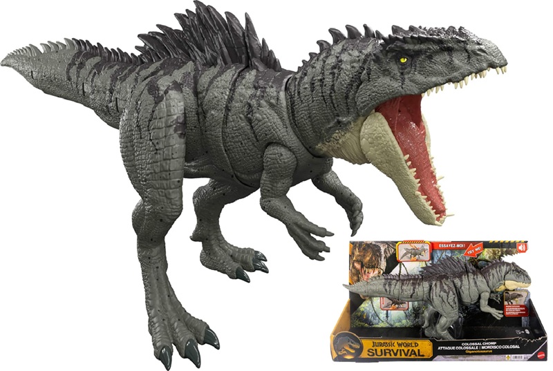 Mattel Jurassic World Fauci Colossali Giganotosauro Action Figure
Dinosauro lungo 71 cm con attacco multidirezionale, controlla le spine sul dorso per sferrare la mossa, JKG93