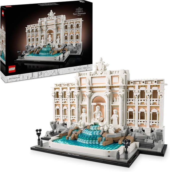 LEGO Architecture Fontana di Trevi – Kit Modellismo di Monumenti Barocchi con Facciata di Palazzo Poli e Sculture – Fai da Te per Adulti da Collezione – Regalo Uomo o Donna Amanti della Storia – 21062