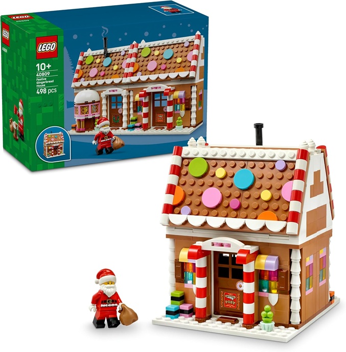 LEGO Casa di Pan di Zenzero Festiva – Gioco Natalizio di Arti e Mestieri con Minifigure di Babbo Natale e Accessori – Decorazione Festiva – Idea Regalo per Bambine e Bambini da 10 Anni in su – 40809