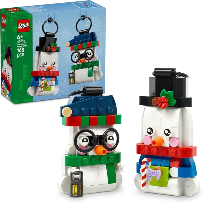 LEGO Pupazzi di Neve Ornamentali – Kit di Arti e Mestieri – Giochi di Natale con 2 Personaggi e Accessori – Decorazioni Natalizie da Appendere all’Albero – Regalo per Bambini e Bambine da 6 Anni 40812