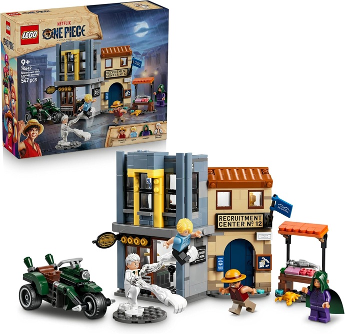 LEGO ONE PIECE Resa dei Conti con Capitano Smoker – Gioco Interattivo con 4 Minifigure tra cui Monkey D. Rufy e Sanji – Decorazione Camera da Letto – Regalo per Bambini e Bambine da 9 Anni – 75642